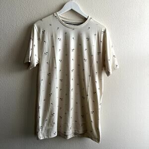 Denim & Flower Palm Tree Pattern T-shirt Medium